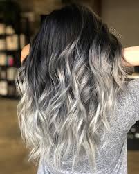 60 Shades Of Grey Silver And White Highlights For Eternal Youth Balayage Long Hair Silver Ombre Hair Hair Color For Black Hair