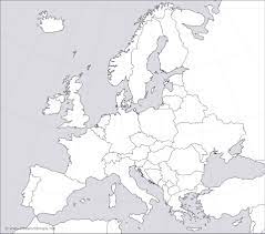 Europe map with colored countries, country borders, and country labels, in pdf or gif formats. Europe Blank Map