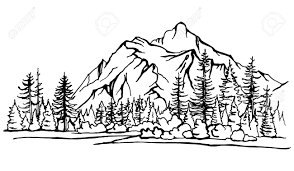 Mountain Landscape Forest Pine Trees Sketch Hand Drawn Vector Royalty Free Cliparts Vectors And Stock Illustration Image 92625696