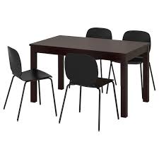 Laneberg Svenbertil طاولة و4 كراسي بني أسود أسود Ikea