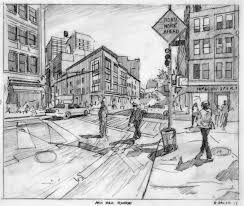Union Square Corner Sketched Perspective Drawing Architecture Architecture Drawing Perspective Drawing