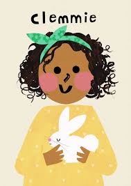 Bunny Girl Portrait Print- click to customise!