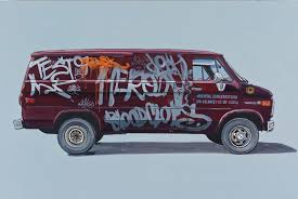 If It S Hip It S Here 20 Paintings Of Vans By Kevin Cyr An Artist Who S Driven Vehicle Paint Van Drawing Van