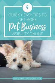9 Quick Easy Tips To Get More Pet Business Visibility Online Pet Businesses Pets Dog Business