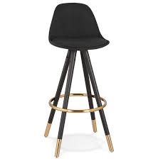 La voici en velours chataigne ! Tabouret De Bar Vintage Gato En Tissu Et Bois Noir