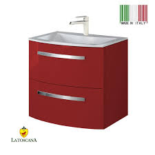 Stone effects double sink vanity top in tuscan sun with white sinks. Latoscana 22 Palio Modern Bathroom Vanity Red New Bathroom Style