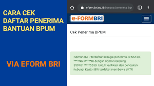 Cek penerima bpum eform bri bisa dilakukan dengan mengakses situs di alamat eform.bri.co.id/bpum secara langsung. Cara Cek Daftar Penerima Bantuan Bpum Youtube