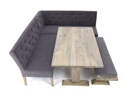 Ideal for large and small size spaces, our booth bench seating easily slide under the table, up against the wall, or fit into a corner when not in use. Sabina Table Corner Bench Bench