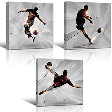 Even kids take their bedrooms as their personal sanctuaries. Klvos 3 Piece Soccer Wall Art For Teen Boys Abstract Sports Themed Picture Giclee Print On Canvas Kids Room Decor Football Art Gift Framed Ready To Hang 16 X16 X3pcs 12 X12 X3 Pcs Kl88s3 1 Buy