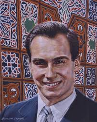This is to honor the passing of His Highness Aga Khan IV, 49th Imam of the  Shia Ismaili Muslims. My father, Bernard Safran, was commissioned to paint  this portrait of the Aga