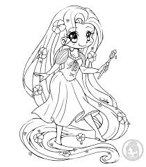 Disney Rapunzel Chibi Lineart By Yampuff Chibi Coloring Pages Disney Princess Coloring Pages Princess Coloring Pages