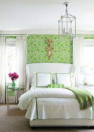 Shades Of Green A Verdant Spring Decorating Palette Green And White Bedroom Guest Bedrooms Small Master Bedroom