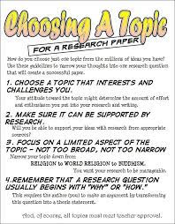 This Relates To Our Unit Because It Gives Pointers On How To Choose A Topic For A Research Paper For Example Research Writing Research Paper Writing Lessons