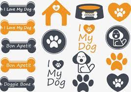 Cartoon Dog And Bone Material Png And Vector Dog Icon Pet Logo Design Pet Scrapbook