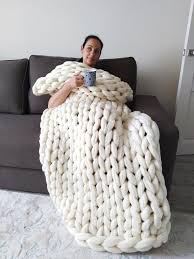 The best part is how customizable this blanket is; Chunky Knit Blanket Merino Wool Yarn Blanket Knit Blanket Chunky Knit Throw Merino Yarn Blanket Thick Knit Blanket Bulky Yarn Knit Knitted Blankets Arm Knitting Blanket Chunky Knit Blanket