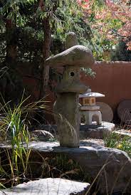 Large Wabi Lantern With Japanese Lantern In Background Stone Lantern Japanese Lantern Japanese Garden Decor