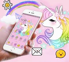 Unicorn adalah sebuah makhluk mitologis yang berwujud seekor binatang kuda berwarna putih dengan sebuah tanduk yang berbentuk spiral di dahinya. Cute Unicorn Rainbow Theme For Android Apk Download
