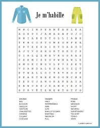 French Clothing Vocabulary Word Search Puzzle French Worksheets Vocabulary Words Vocabulary