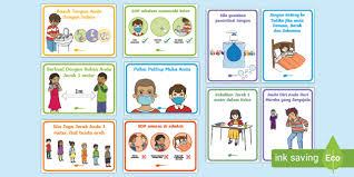 Basahi kedua telapak tangan setinggi pertengahan lengan memakai air yang mengalir, ambil sabun kemudian usap dan gosok kedua telapak tangan secara lembut. Free Poster Kesedaran Sop Prasekolah Teacher Made