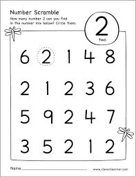 Free Printable Scramble Number Two Activity Preschool Number Worksheets Numbers Preschool Preschool Math Worksheets