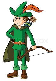 From 1261 onward, the names robinhood, robehod, or robbehod occur in the rolls of several english justices as nicknames or descriptions. Robin Hood Stock Vector Colourbox