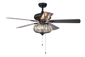 Chrysaor 3 Light Crystal 5 Blade 52 Inch Brown Ceiling Fan Walmart Com Chandelier Fan Ceiling Fan Fan Light