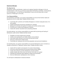 Essential duties and responsibilities include, but are not limited to the following: Startuptown Operations Manager Job Description Pdf Docdroid