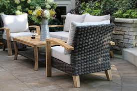 Halesworth Wicker Teak Sofa Seating Group With Sunbrella Cushions Joss Main Seating Groups Teak Sofa Sunbrella Cushions