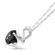 1/2ct Black Diamond Pendant in 14k White Gold