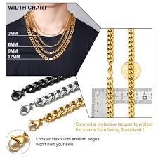 Goldchic Jewelry 18k Gold Plated Chains For Men Rapper Chains Chunky Curb Chain Necklace Basic Chain Necklace For Men Women W 3mm 6mm 9mm 12mm L