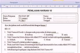 Soal Ulangan Harian Pai Kelas 6 Semester 2 K 13 Sekolahdasar Net