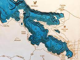 California department of fish & wildlife. Clear Lake Ca 3 D Nautical Wood Map 16 X 20