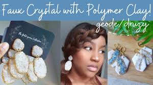 POLYMER CLAY EARRINGS FAUX CRYSTAL GEODE TECHNIQUE