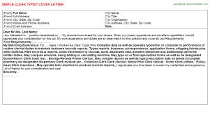 clerk typist job cover letter