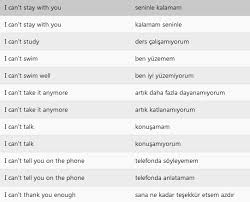 Turkish I Can T 5 Turkce Ingilizce Ingilizce Dilbilgisi