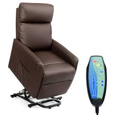 Giantex Electric Power Lift Massage Recliner Modern Vibrating Lift Chair W Remote Control Amp Side Pocket Backrest Footrest Lift Chairs Leather Sofa Chair