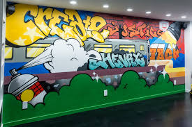 Graffiti 2.4m x 300cm matte wall. Custom Graffiti Art For Interior Design Co In Brooklyn Ny