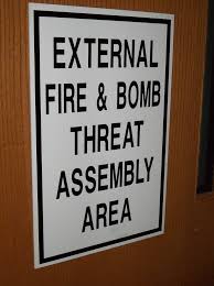 Active shooter poster (spanish) bomb threat call procedures bomb threat chart report a safety or security hazard report an incident safety and security bomb threat procedures. Bomb Threat Assembly Area Sign Thomas Fpe Flickr