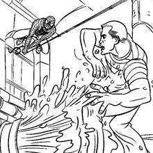 Spiderman and mr sandman coloring page printable. Spiderman And Sandman Coloring Page Super Heroes Coloring Pages Spiderman Coloring Pages Spiderman Coloring Coloring Pages Spiderman