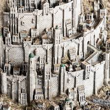 The back of minas tirith rests on the ered luin (white mountains). Weta Workshop