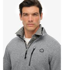 Superdry Maglia mezza zip Storm Fleece grigio scuro