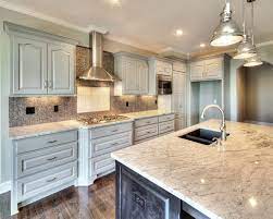 Gray Painted Kitchen Cabinets White Granite Island Chrome Fixtures Http Www B Grey Painted Kitchen Kitchen Cabinets Painted Grey Painting Kitchen Cabinets