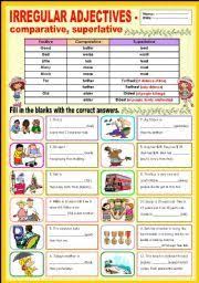 Irregular Adjectives Comparative Superlative Adjectives Adjective Worksheet Comparative And Superlative Adverbs