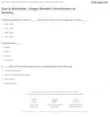 Answers lab 9 mendelian genetics.docx. Quiz Worksheet Gregor Mendel S Contributions To Genetics Study Com
