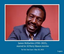 RIP to actor James McEachin, Lt. Brock of the "Perry Mason" film series.  (Link in comments)