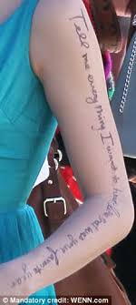 Wherever you are in life, make happiness a priority. Taylor Swift Inks Dixie Chicks Son Lyrics Down Her Arm Daily Mail Online