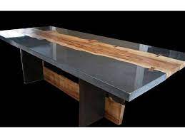 beton cire et bois concrete furniture concrete table wood slab