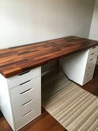 Ikea Alex Cabinets With Walnut Solid Wood Desk Homeofficefurnitureikeadiydesk Ikea Craft Room Ikea Crafts Solid Wood Desk