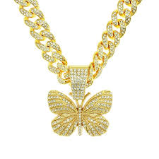 Maybe you would like to learn more about one of these? Buy Full Diamond Butterfly Necklace Women Men Bling Cuban Link Gold Butterfly Choker Necklace At Affordable Prices Free Shipping Real Reviews With Photos Joom