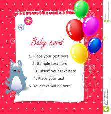 Baby Happy Birthday Card Pink Stock Vector Illustration Of Holiday Card 27190823